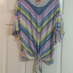 Beautiful bright lavender and green ruby rd top